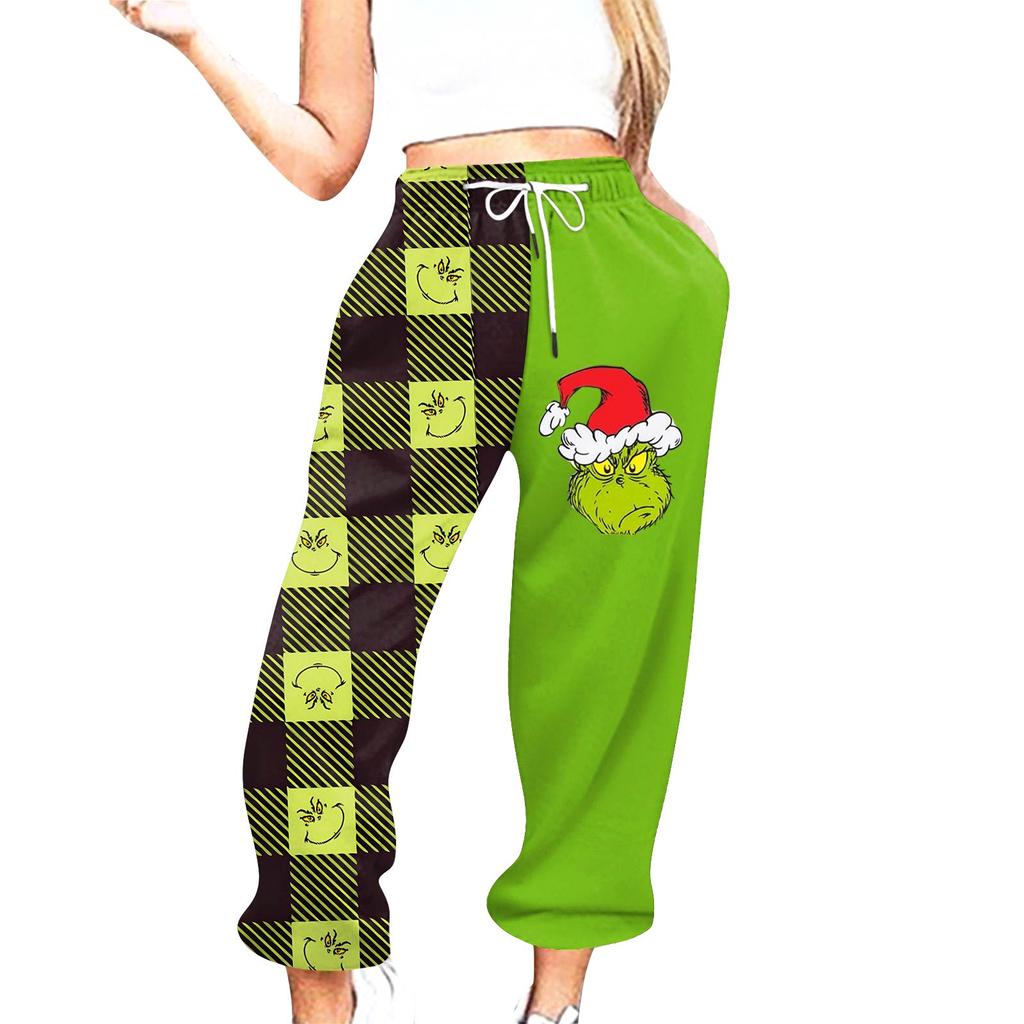 Women's Casual Fashion Christmas Printed Casual Sweatpants Elastic Waist Drawstring Pants