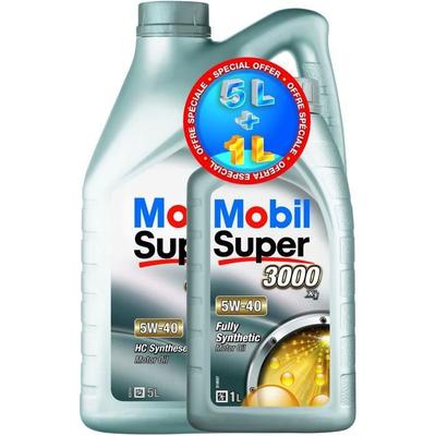 Моторное масло 5W40 Синтетическое - MOBIL - Super 3000 - СПЕЦИАЛЬНОЕ ПРЕДЛОЖЕНИЕ : 5 л + 1 л