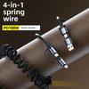100W Dual Drag Spring Data Cable USB Type C For iPhone 16 Huawei Samsung S25 6A Extendable Four-In-One USB C Fast Charging Cord