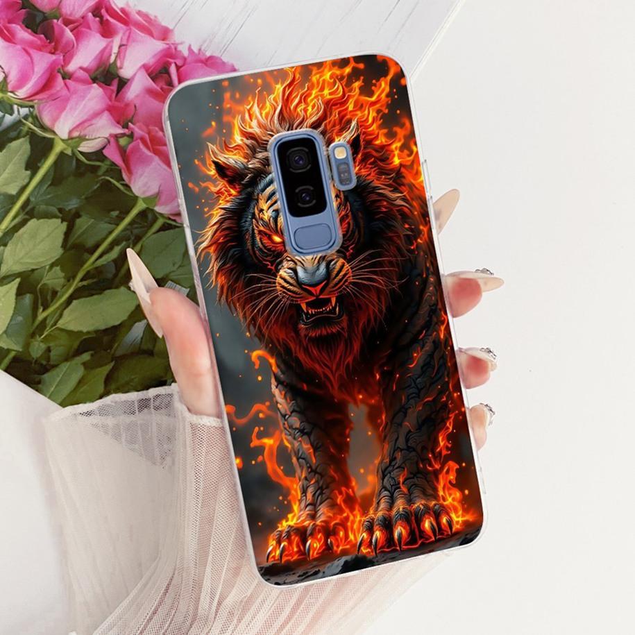 For Samsung Galaxy S9 S9+ Case SM-G960F SM-G965F Cover Fashion Dragon Lion Cartoon Soft Silicone Bumper on Samsung S9 Plus Shell