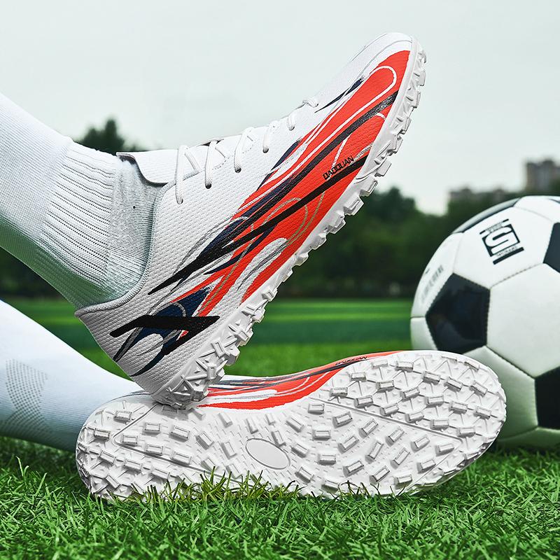 Резиновые футбольные бутсы унисекс с короткими шипами TF для мальчиков и девочек, футбольные бутсы с искусственной травой для практических тренировок
