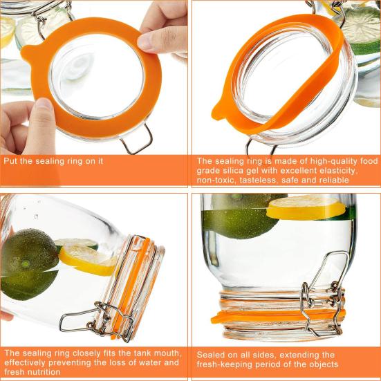 10 шт./набор Уплотнительные прокладки для банок Легко заменяемые Пищевой класс Экологически чистые Портативные уплотнительные кольца Герметичные