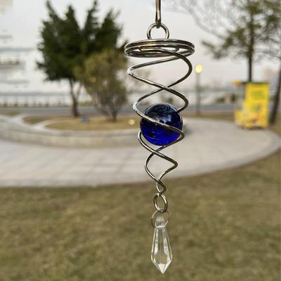 Подвесной ветряной колокольчик садовый стеклянный подвесной декор для дома спиральные ветряные вертушки прочный 40*165 мм шар прочная нержавеющая сталь