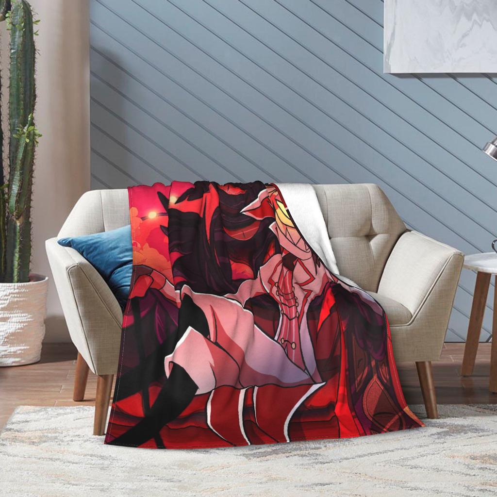 Cartoon Hazbins Els Lucifer Blanket Fleece  Autumn/Winter Breathable Ultra-Soft Throw Blankets For Bed Bedroom Rug Piece