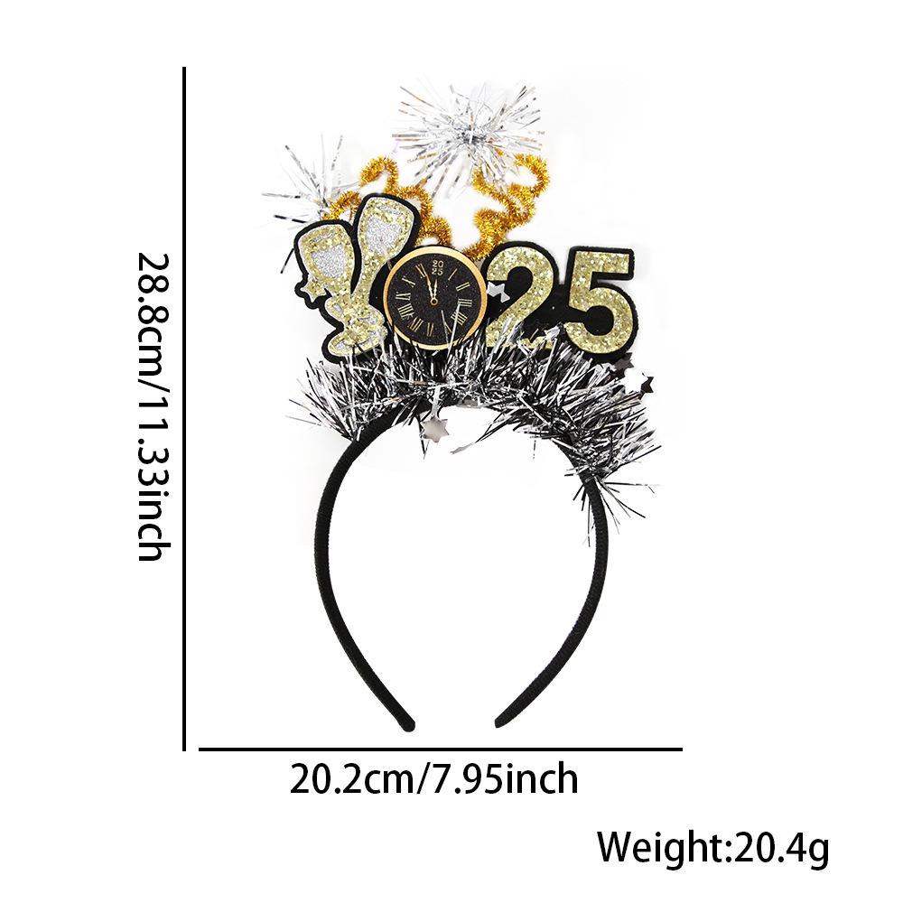 Gold Silver Happy New Year Headband Glitter Party Photo Props  Party Supplies