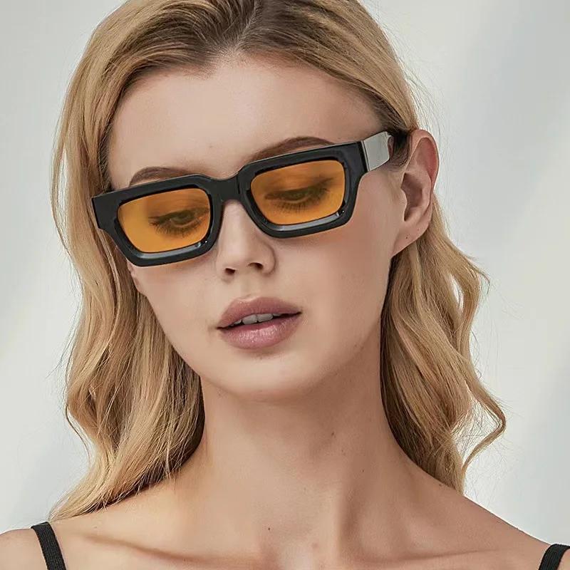 Квадратные винтажные солнцезащитные очки Женские Мужские Прямоугольные Ретро Солнцезащитные очки Женские Мужские Зеркальные Дорожные Панк Уличные Очки