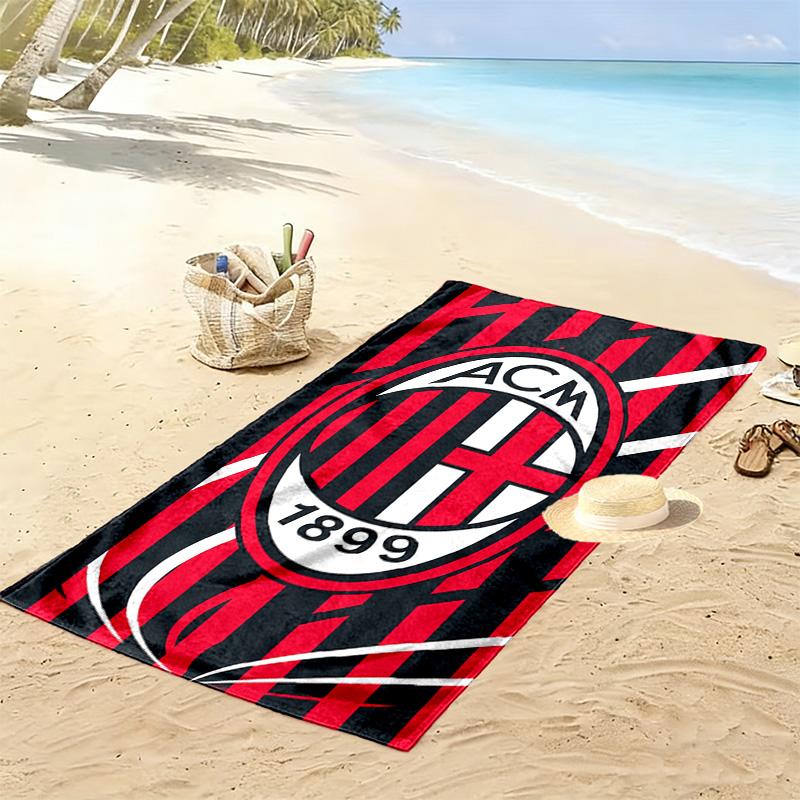 Пляжное полотенце с принтом AC Milan, Большое, Мягкое, Быстросохнущее, для Пляжа, Кемпинга, Плавания