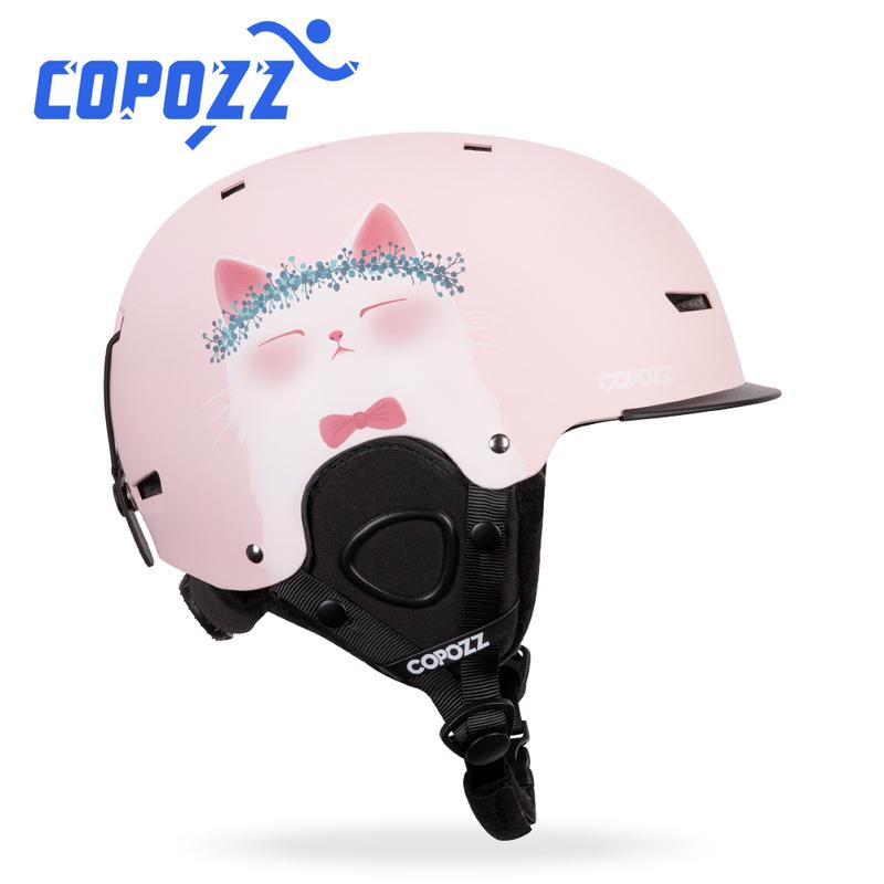 COPOZZ New Ski helmet Cartoons Half-covered Anti-impact Safety Helmet Cycling Ski Snowboard Sports Helmet For Adult and Kids
