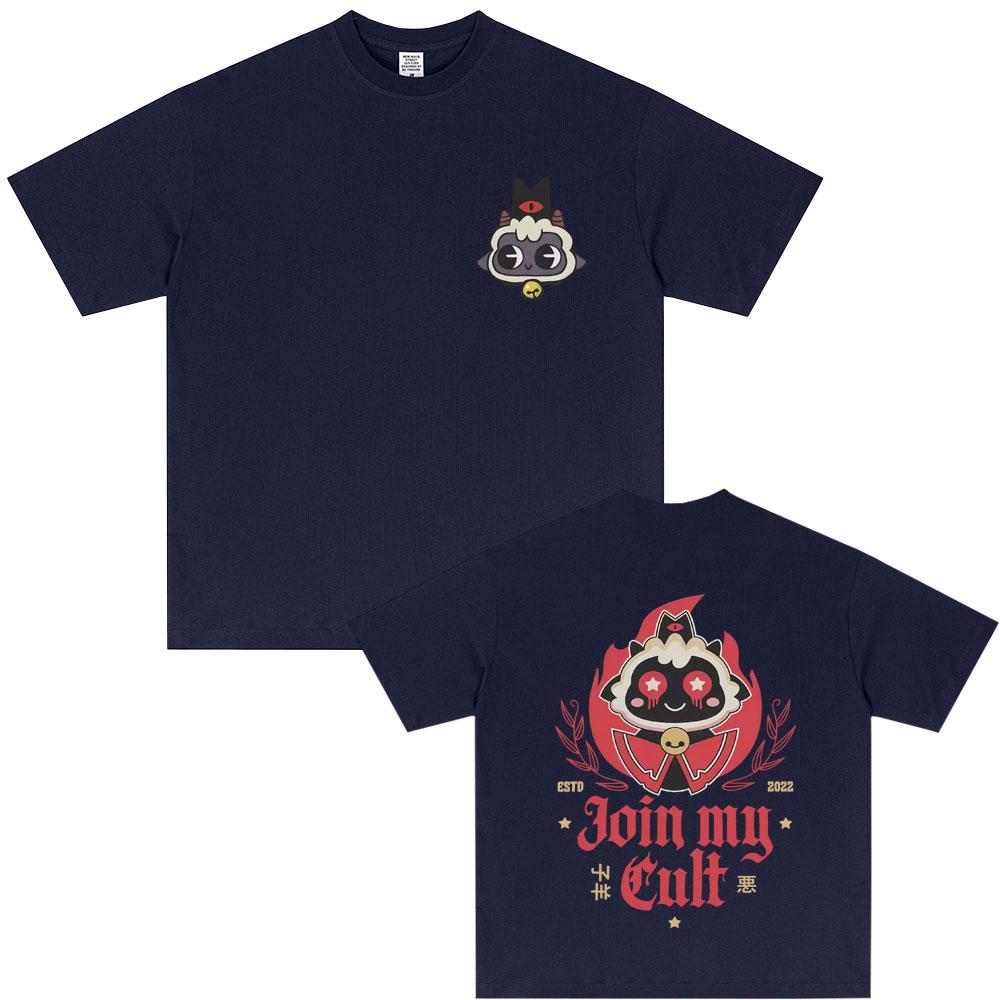Game Cult of The Lamb Graphic Tshirt Unisex Women Funny Cosplay T Shirts Unisex Casual Soft Cotton Tshirt Male Vintage Streetwear