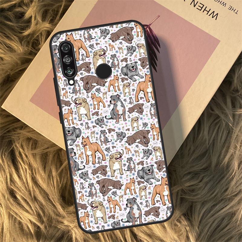 Чехол для Huawei Nova 5T 3i 7i 8i 11i 12i 9 10 SE Y60 Y61 Y70 Y72 Y73 Y90 Y91 P30 P40 Lite с изображением собаки Питбуль