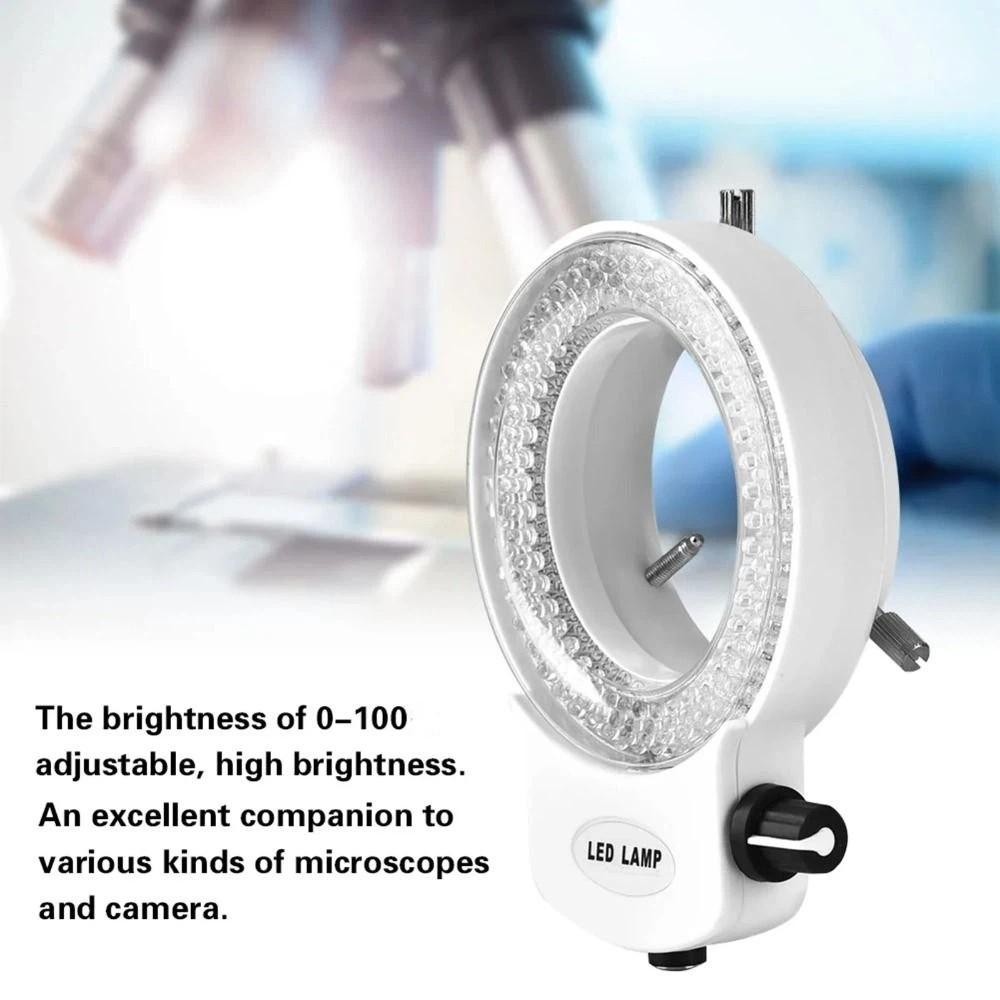 Black White 144 LED Ring Light Non-Flickering Microscopes Protective Cover Cameras