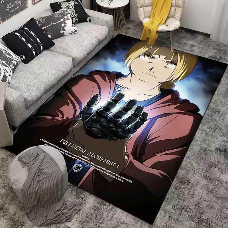 Fullmetal Alchemist Edward Automail Hand Glowing Poster scenic landscape printed carpet floor accent, whimsical kids room rug playful floor decor