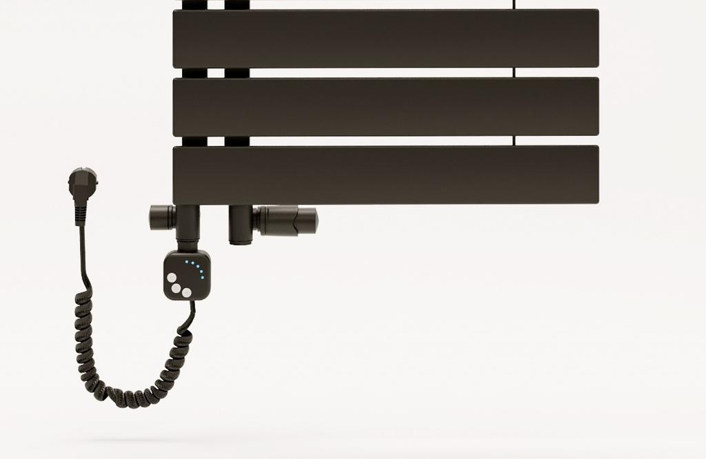 Valx Thermostatic T-piece, axial left, matt black (head facing right)