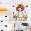 Rustic Little Girl Butterfly Background Decoration Stickers