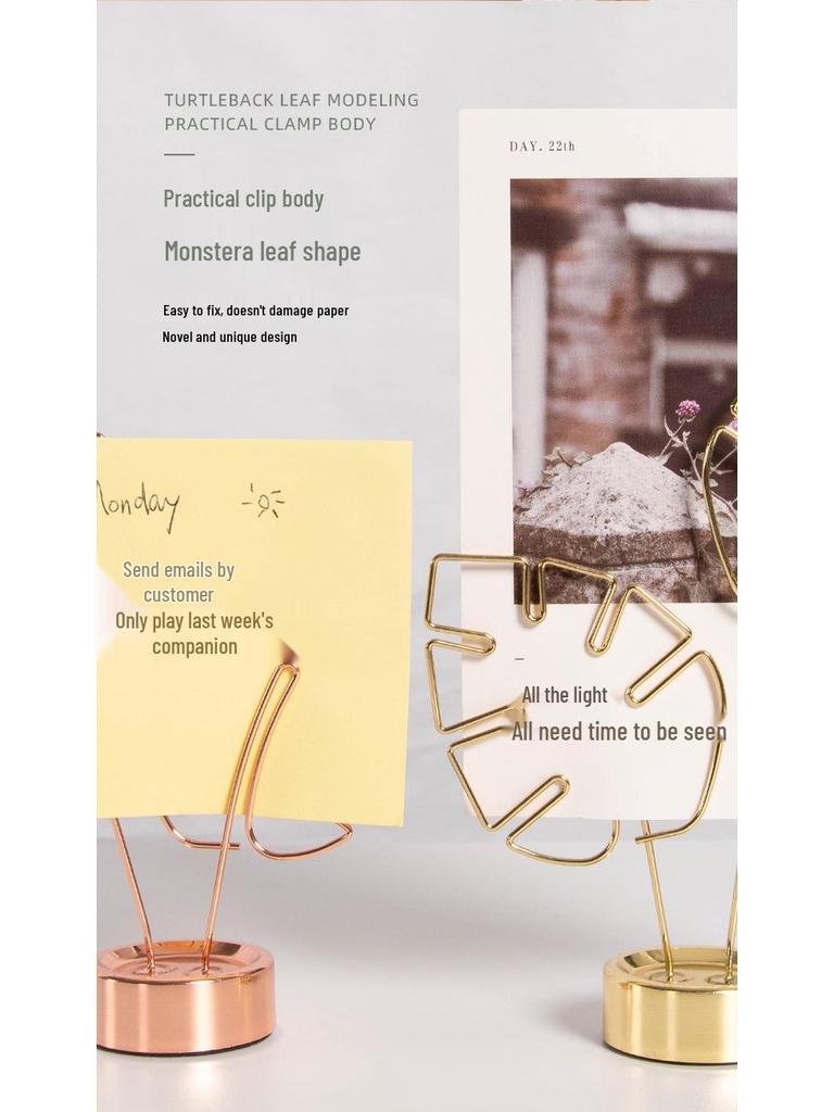 Держатель для фото и карточек в виде листа монстеры, настольное украшение