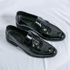 Модные итальянские роскошные брендовые мокасины мужские туфли с кисточками мужские дизайнерские туфли в британском стиле лакированные кожаные туфли свадебные туфли с толстой подошвой