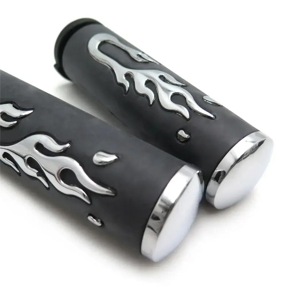 Flame Angry Fire Handlebar Grips for Harley Davidson Suzuki 1" 25mm Throttle Motorcycle Parts