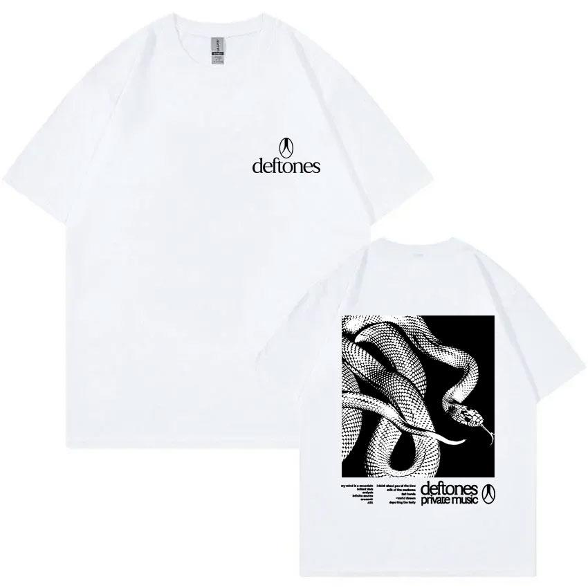 Rock Band Deftones Private Music Snake Graphic T Shirt Unisex Women Clothing Alternative Heavy Metal Oversized Short Sleeve T-shirt