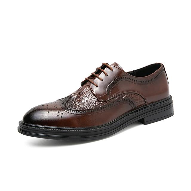 Autumn Men Dress Shoes Fashion Leather Lace -Up Men 'S Casual Shoes British Style Business Office Footwear Formal Shoes Man