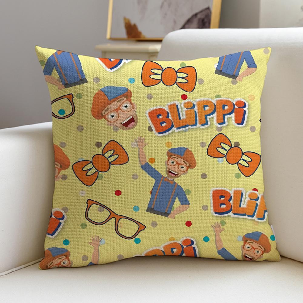 Cheerful BBlippiS Cushion Cover Breathable and skinfriendly linen pillowcase square removable and washable cushion