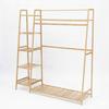 Bamboo Clothing Rack-Saving Freestanding Garment Rack Modern Wardrobe Organizer