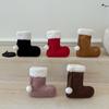 Portable Simple Style Suede Crossbody Bag Fluffy Lightweight Lamb Shoulder Bag Travel Christmas Sock Bag Women