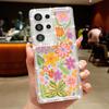 Алмазный TPU чехол для Samsung Galaxy S25 S24 Ultra S23 FE S25 Edge A56 A16 A55 A54 A36 A35 A15 A25 5G Мультяшные цветы Чехол для телефона