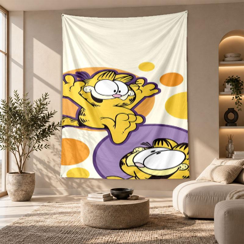Decorative Tapestry,Garfield Printed Wall Art, Lightweight Wall Hanging For Bedroom Background