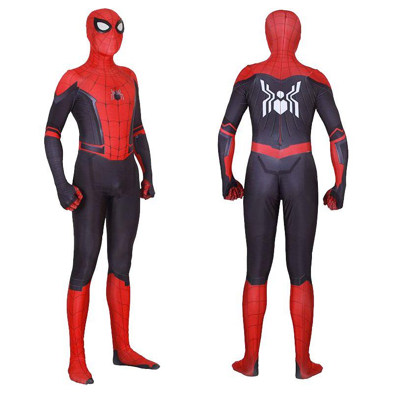 High Quality Spidermans Costume Fancy Dress Adult And Children Halloween Costume Red Black Spandex Cosplay Clothing