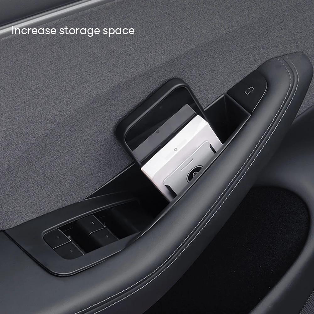 for Tesla Model 3 Y YL Juniper 2025-2020 2026 Highland Car Door Side Storage Box Handle Pocket Passenger Storage Tray Container