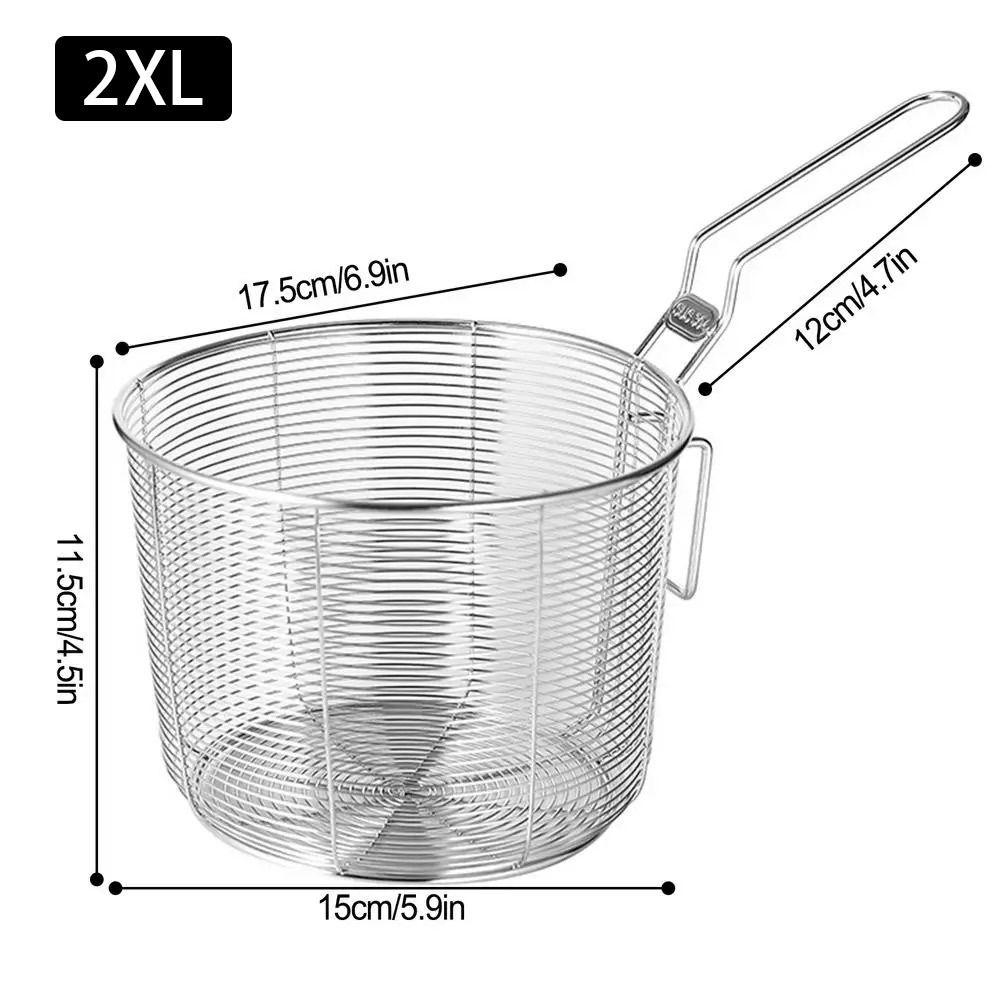 1 шт., сито из нержавеющей стали 304 с ручкой, фильтр для стружки, новая корзина для жарки во фритюре