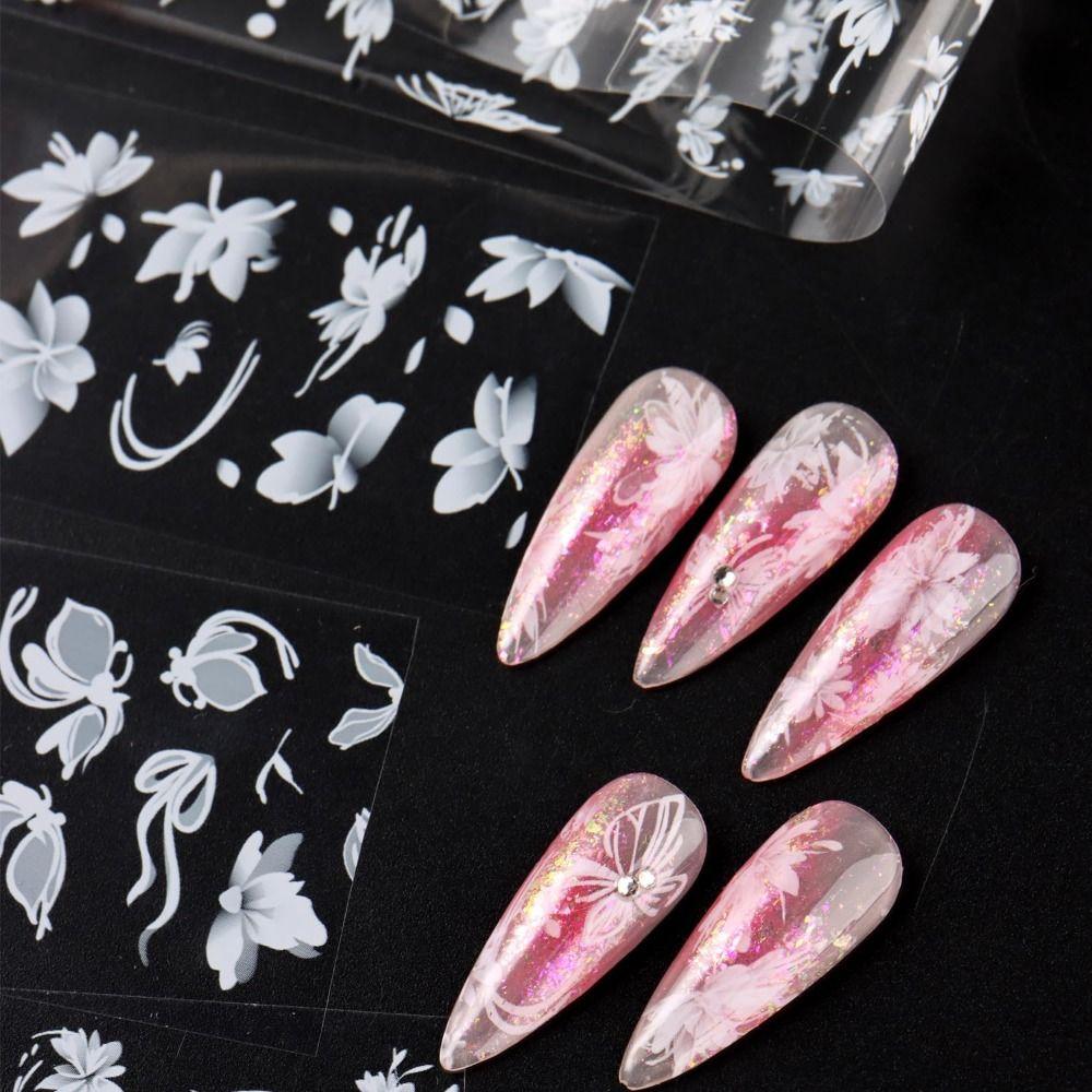 Cute Flower Nail Foils Floral Butterfly Nail Design Stickers New Transfer Stickers Spring Summer
