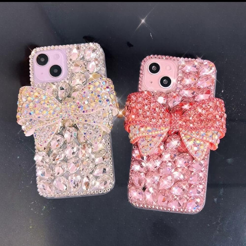 Glitter Rhinestone Bow Phone Case For XiaoMi 15 Ultra 14 Pro 14T 14A Plus 13 Lite 13T 12 12T 12S 12X 5G Bling Crystal Diamond Sparkly Cover