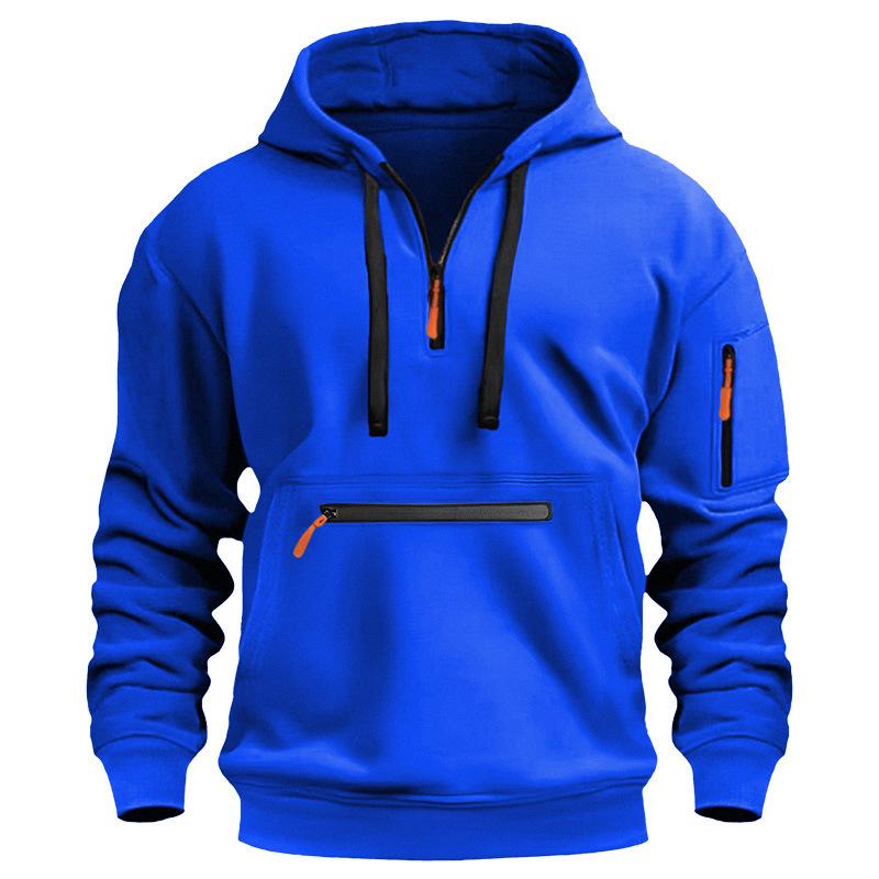 Men's Waterproof Multi-Pocket Zipper Hoodie for Autumn & Winter