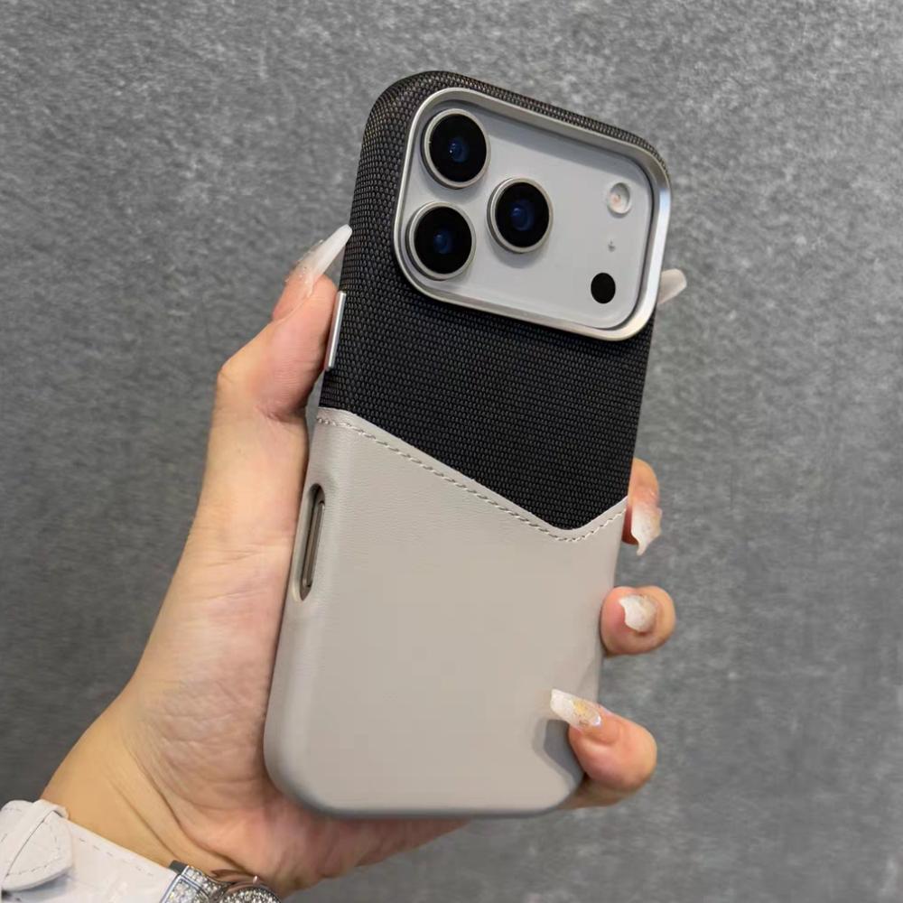 Магнитный чехол со вставками для карт, текстурой из кожи и ткани, для iPhone 17 Pro Max Air 16 Plus 15 14 13 12, для чехлов Magsafe