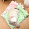 Lovely Pattern Pet Cooling Mat For Small Dog Cats Soft Ice Silk Fabric Bedding Machine Washable Nonslip Design Pet Bed