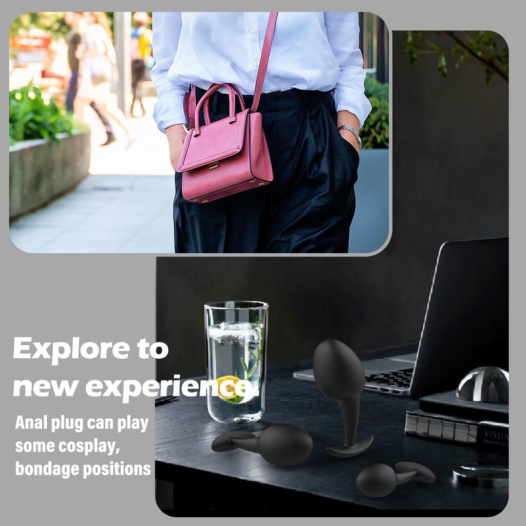100% безопасная силиконовая анальная пробка, Анальная пробка унисекс, сексуальная Анальная пробка, 3 разных размера, массажер простаты, секс-игрушки для взрослых для мужчин/женщин