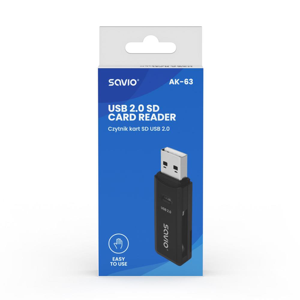 SAVIO AK-63 SD card reader, USB 2.0