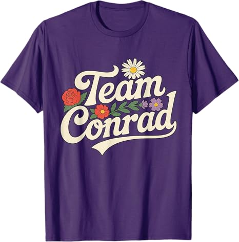 Цветочная команда Conrad для унисекс, женская, с графикой, смешная футболка, модная надпись, футболка, семейная, для вечеринки, уличная одежда, одежда, подарки для друзей