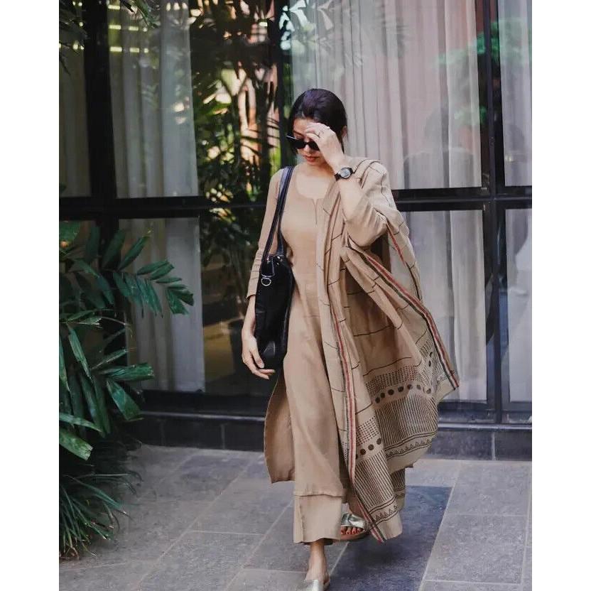 Women Party Wear Cotton Rayon Kurti Pant Dupatta Set Indian Bollywood Top Tunic VF-20136