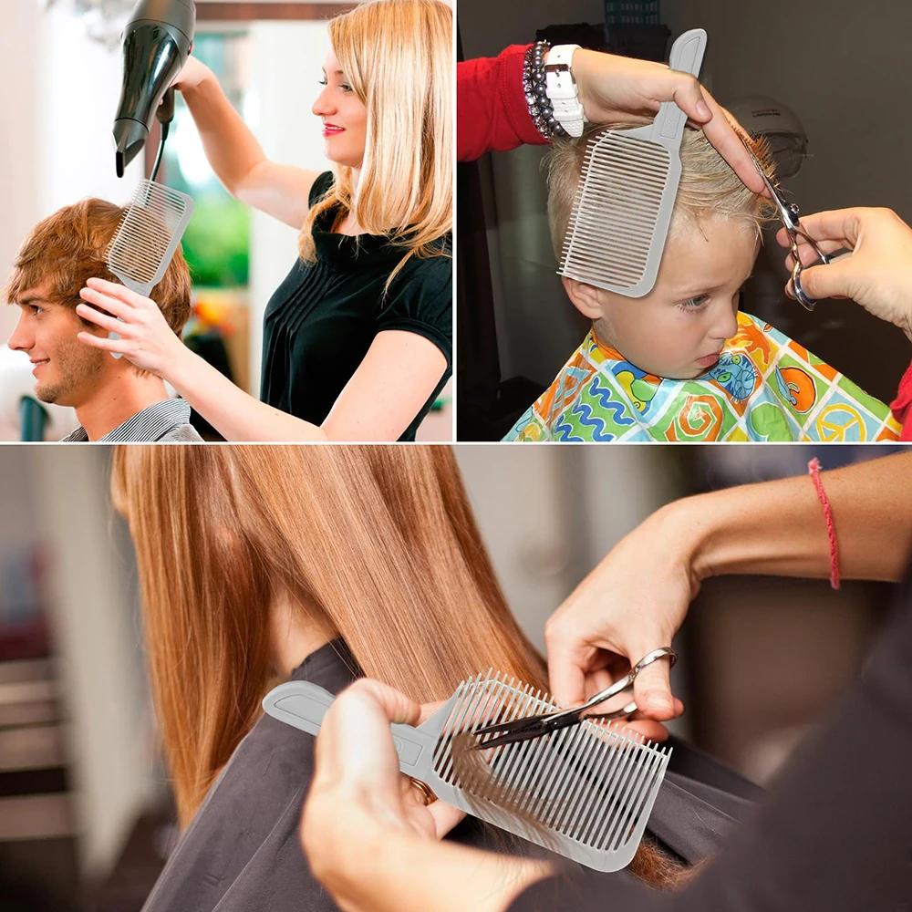 Парикмахерская расческа для стрижки волос, инструмент для стрижки волос с градиентом, расческа с плоской вершиной, расческа для стрижки волос для мужчин, термостойкая щетка для выцветания