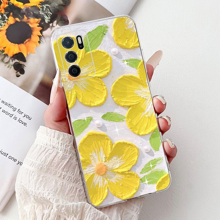 Чехол для Oppo A16 A16s CPH2269 CPH2275 CPH2271 A 16, ТПУ Чехол, Модный Цветок, Мягкий Funda Для OPPO A54s CPH2273 Чехол для Телефона OppoA16
