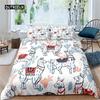 Cartoon Alpaca Duvet Cover Cute Bedding Collection Cartoon Llama Comforter Cover For Boys Girls Teens Animal Theme Bedroom Decor Green