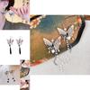 Stylish Ink Painting Butterfly Earrings Minimalistic Chinese Style Silver Color