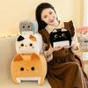 New Square Cat Plush Toy Cute Kitten Pillow Square Doll Gift Doll