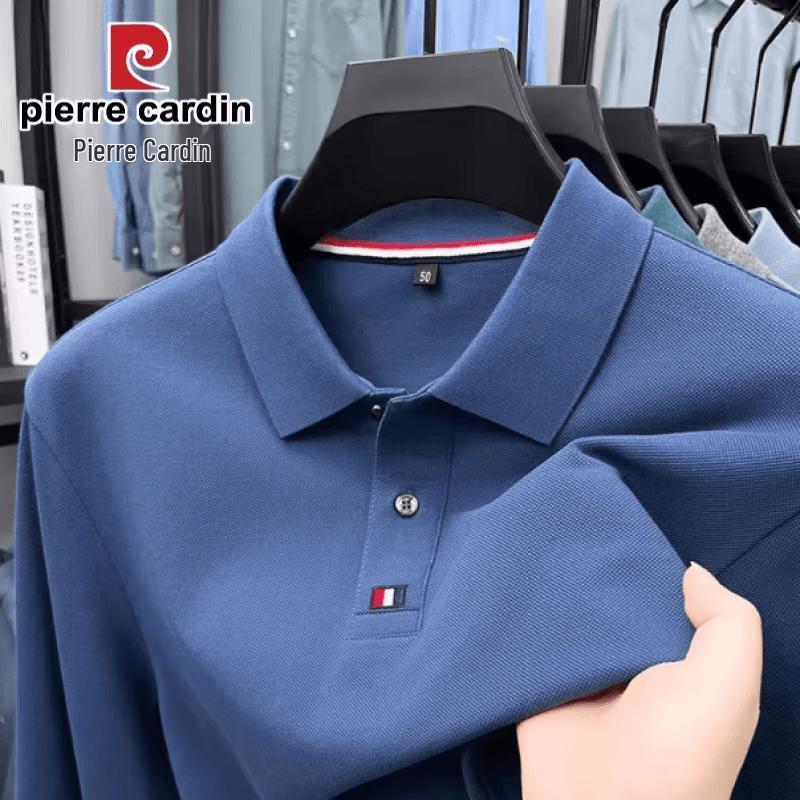 Pierre Cardin Мужская хлопковая футболка-поло с длинным рукавом 100%