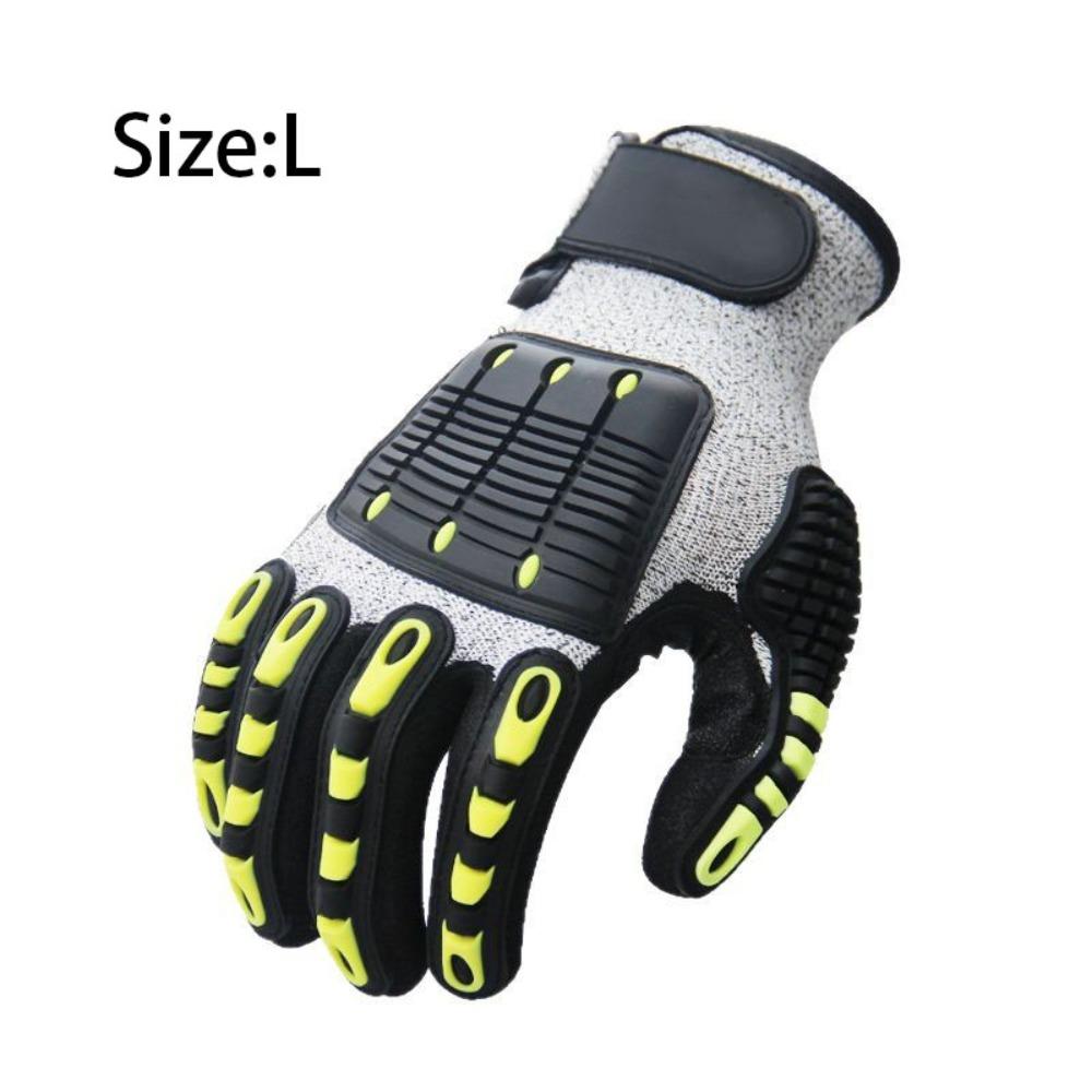 Shock Absorbing Mechanical TPR Gloves Nitrile Dipped Palm Oil-proof Anti Cutting Gloves TPR Material Impact Protection