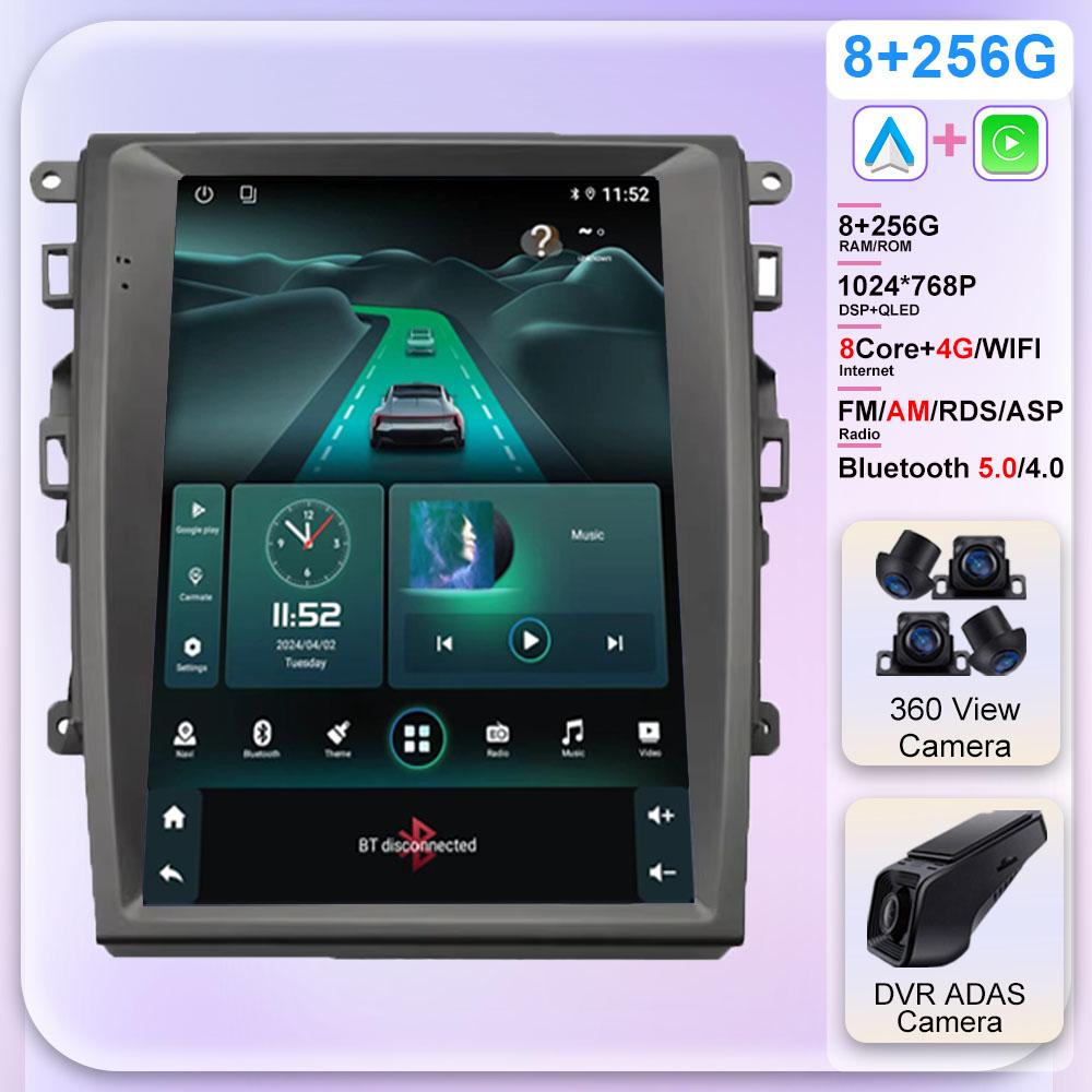 9,7-дюймовый автомобильный Android для Mondeo Fusion Mk 5 2013-2018 Автомагнитола с высокопроизводительным процессором HDR QLED Экран 5G WIFI BT Нет 2Din Carpla