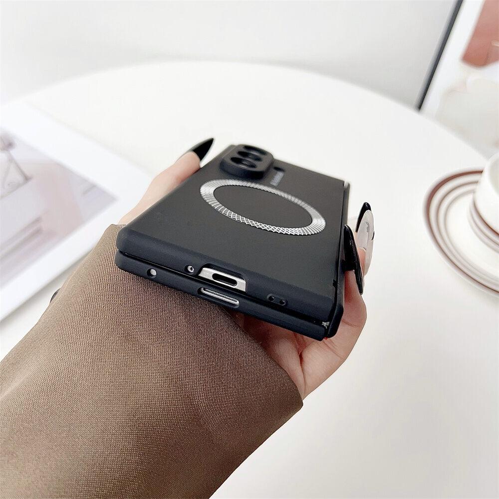 Чехол-книжка для Samsung Galaxy Z Fold7 Fold6 Fold5 Magsafe, с защитой шарнира и магнитной адсорбцией, противоударный жесткий чехол, бамперы для телефона