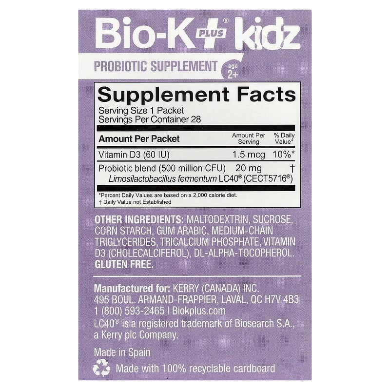 Kidz, Probiotic Supplement, Age 2+, Flavorless, 28 Packets, 0.04 oz (1 g) Each